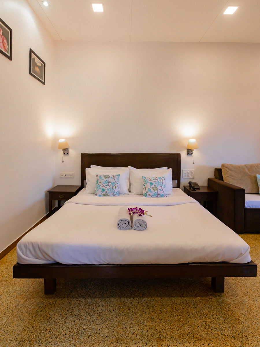 Spacious Bedroom Layout and Reading Lamps